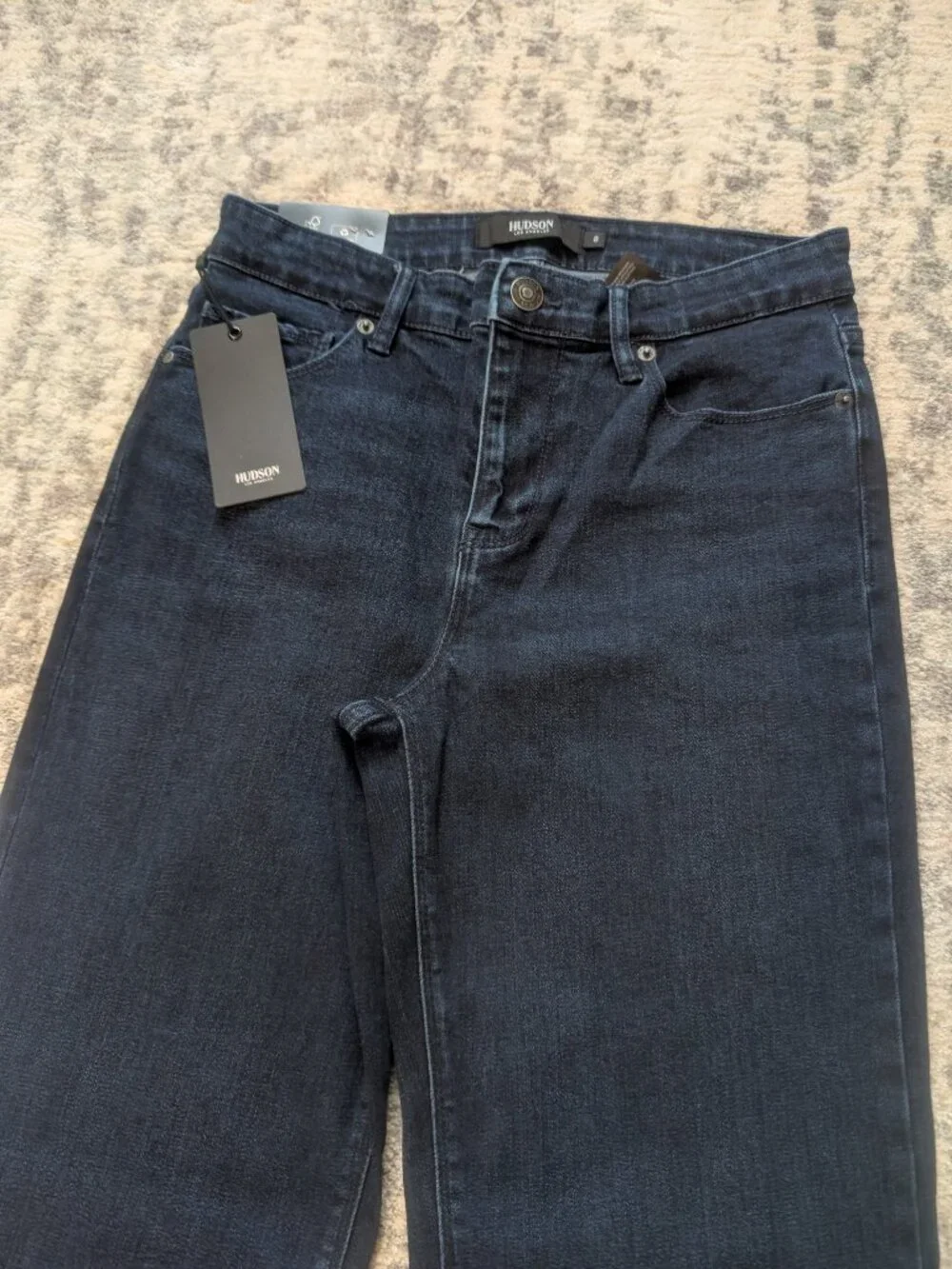 NWT Hudson Jeans Sz 8 29 Obscurity Blue Straight Leg Stretch Dark Wash H0325-01 - Picture 3 of 9